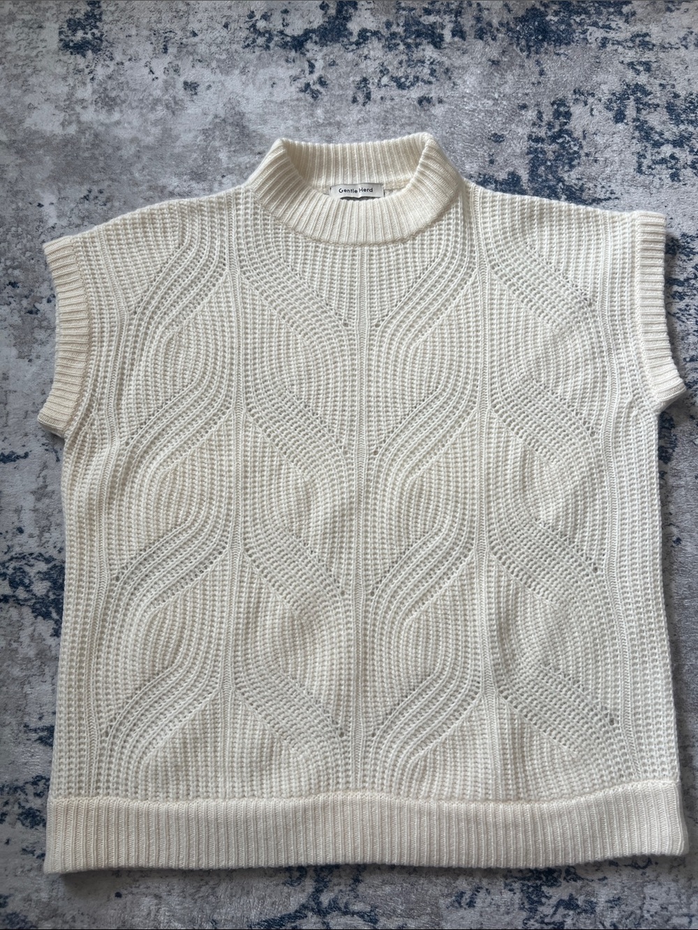 Gentle Herd Sleeveless Knit Top Wool Cashmere Blend Size M